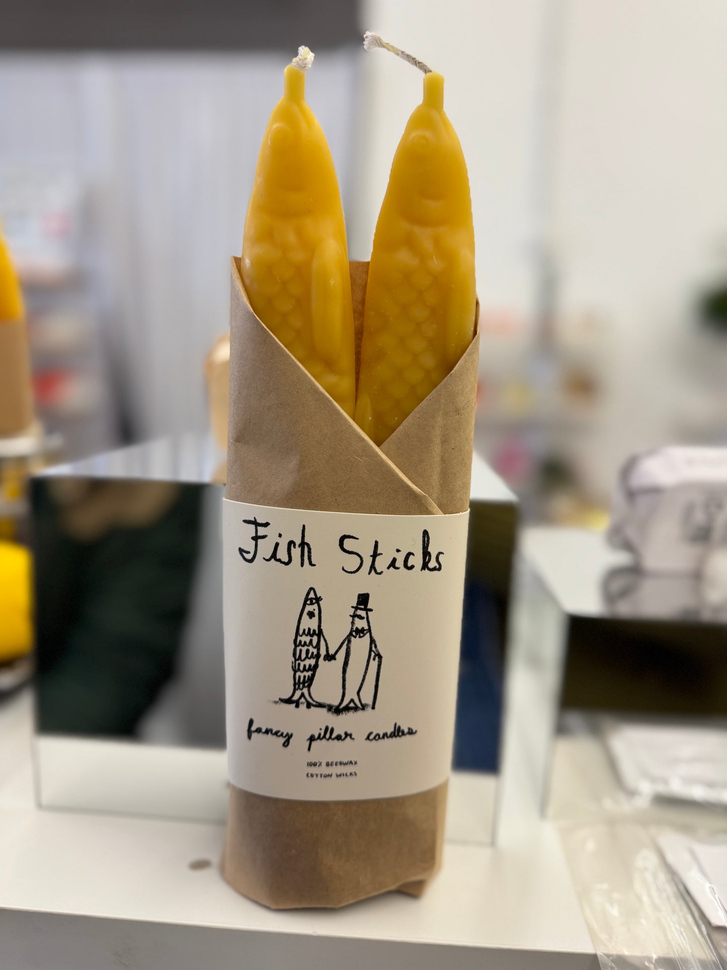 FISH STICKS - Fish Shaped, Beeswax, Taper Candles