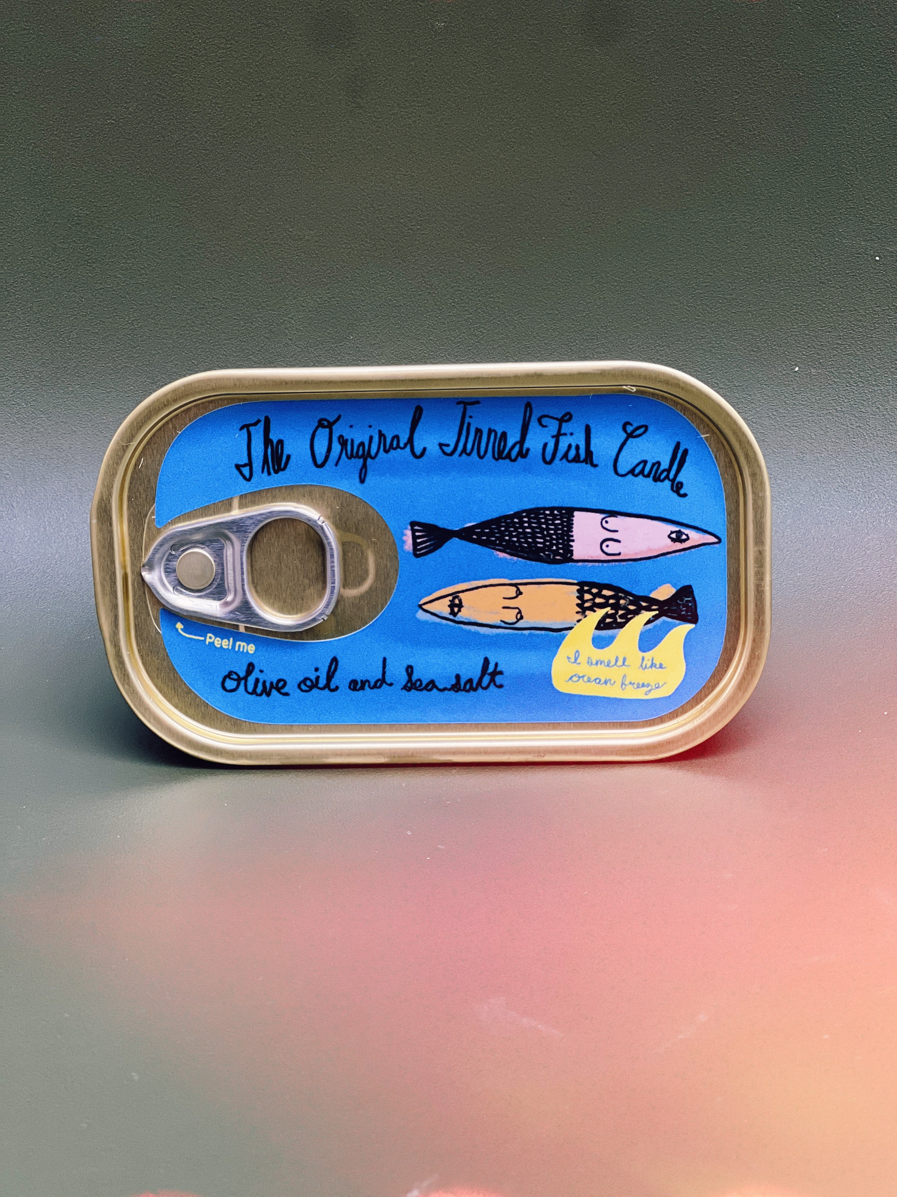 Tinned Fish Candle - Olive Oil and Sea Salt (Ocean Breeze Scented)