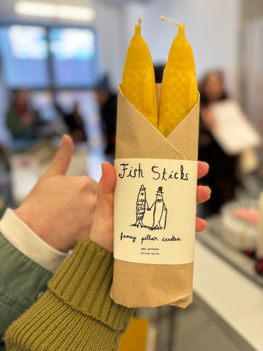 PRE-ORDER - FISH STICKS - Fish Shaped, Beeswax, Taper Candles