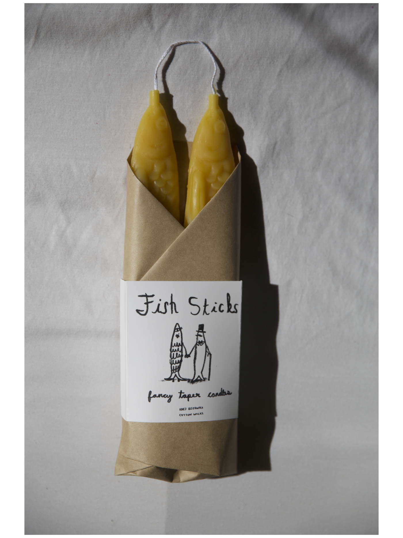 FISH STICKS - Fish Shaped, Beeswax, Taper Candles