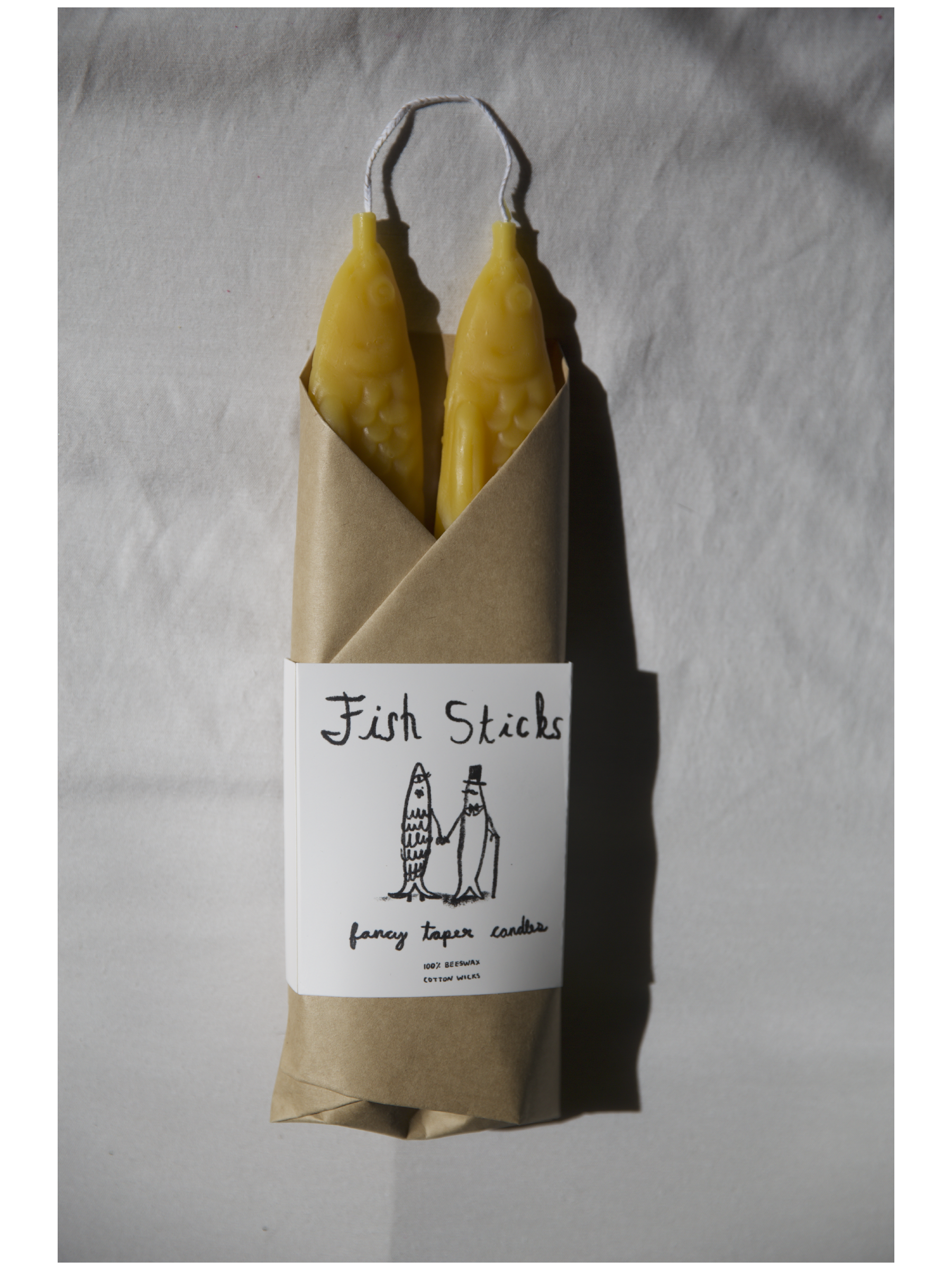 FISH STICKS - Fish Shaped, Beeswax, Taper Candles